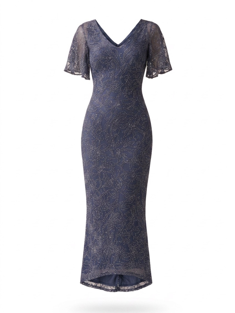 Decode 1.8 Brown Paisley Maxi Dress Flutter Sleeve Size 16